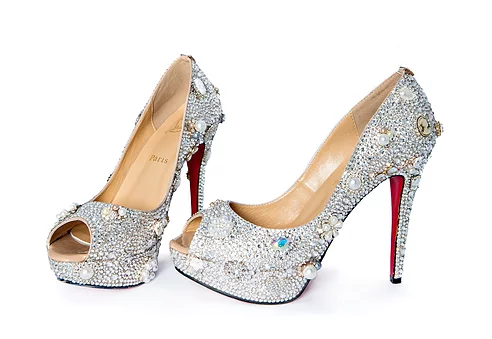 Christian Louboutin  Swarovski crystal shoes, Crystal shoes, Sparkly shoes